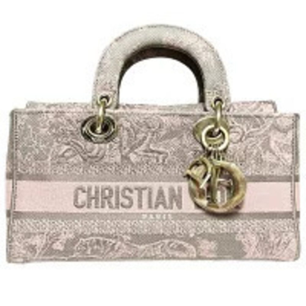 Dior Christian Strap  de Shoulder Lady Toile Pink Bag Jouy MK Gray Joy Pink Gray
